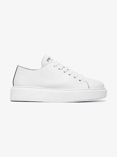 white prada platforms|prada white platform sneakers.